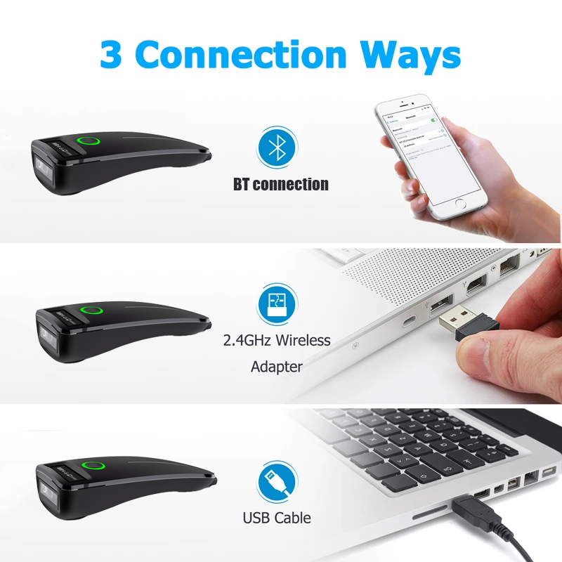 2D Barcode Scanner W7 Mini Wir - Document Scanner Portable 评论和价格