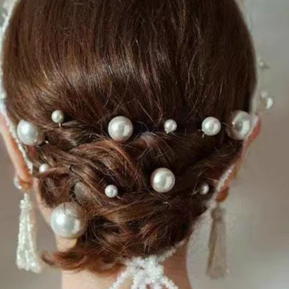 Pearl Crystal Hair Pins Comb S - Tech Accessories Women 评论和价格