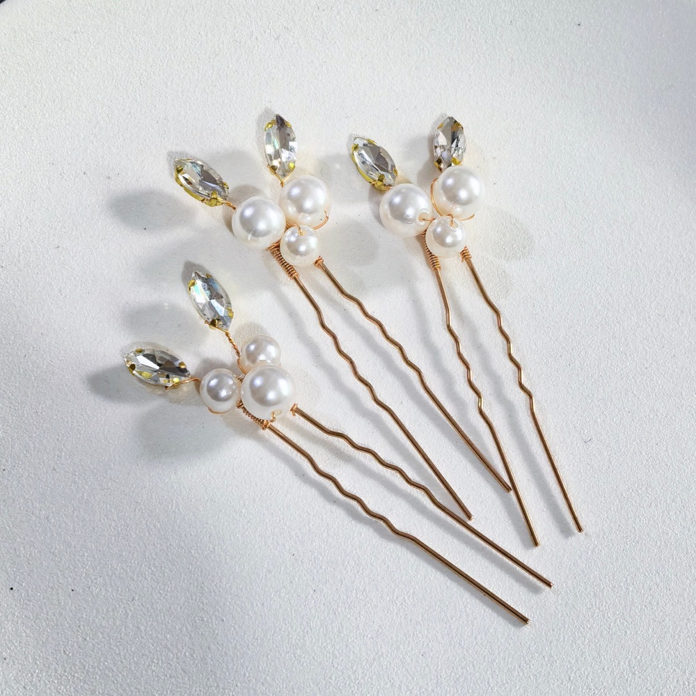 Pearl Crystal Hair Pins Comb S - Tech Accessories Women 评论和价格