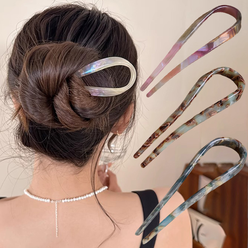 U-Shaped Hair Sticks Acetate A - Tech Accessories Women 评论和价格